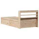 Bed Frame with Headboard 100x200 cm Solid Wood Pine 3307089