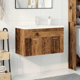 Sink Cabinet with Built-in Basin and Faucet Old Wood 3328907