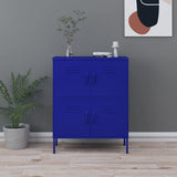 Storage Cabinet Navy Blue Steel Medium Height-Adjustable Shelves 336136