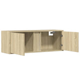 TV Wall Cabinet with LED Lights Sonoma Oak 100x31x35 cm 852266