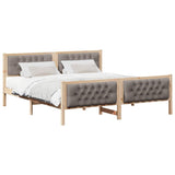 Bed Frame with Headboard Taupe 180 x 200 cm Solid Pine Wood 3394276
