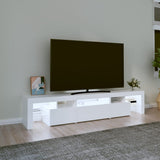 TV Cabinet with LED Lights White 200x36.5x40 cm 3152810