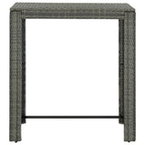 7 Piece Garden Bar Set with Cushions Poly Rattan Grey 3095411
