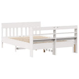Bed Frame without Mattress White 135x190 cm Double Solid Wood Pine 3307021