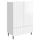 Sideboard High Gloss White 66 x 34.5 x 97 cm Engineered Wood 894439