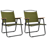 Camping Chair Set of 2 Green 500D Oxford fabric with PE coating 319486