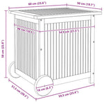 Garden Storage Box with Wheels 60x50x58 cm Solid Wood Acacia 319710