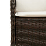 7 Piece Garden Dining Set with Cushions Brown Poly Rattan 3211946