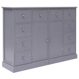 Sideboard with 10 Drawers Grey 113x30x79 cm Wood 284176