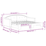 Daybed with Trundle without Mattress Dark Grey 90x190 cm Single 3197600