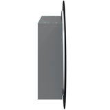 Bathroom Cabinet with Round Mirror&LED Grey 54x54x17.5 cm 345589