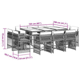 11 Piece Garden Dining Set with Cushions Black Poly Rattan 3211747