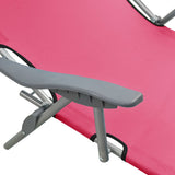 Outdoor Sunbed Pink Powder-coated steel and fabric Large 310337