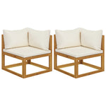 Sectional Corner Sofas 2 pcs with Cushions Solid Wood Acacia 318552