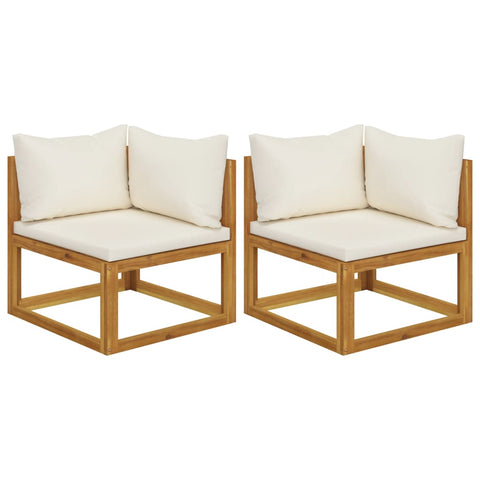 Sectional Corner Sofas 2 pcs with Cushions Solid Wood Acacia 318552