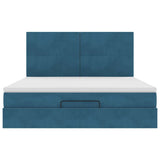 Ottoman Bed with Mattresses Dark Blue 180x200cm Velvet 3313419