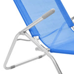 ZNTS Folding Sun Loungers 2 pcs Textilene Blue 44337