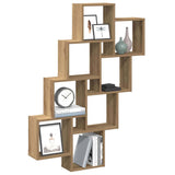 Wall Cube Shelf Artisan Oak 90x15x119.5 cm Engineered Wood 856597