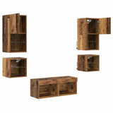 TV Wall Units 8 pcs Old Wood Engineered Wood 3402920