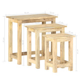 Nesting Tables 3 pcs Solid Mango Wood 287489