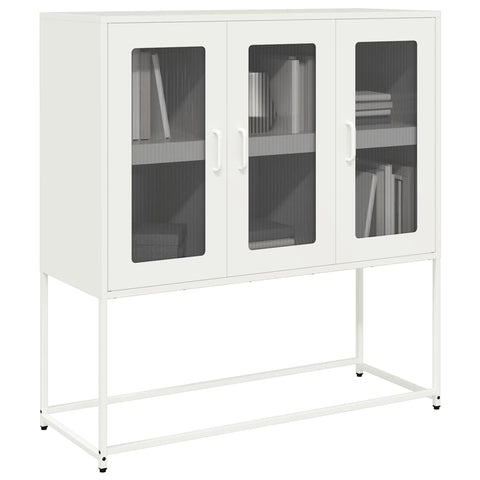 ZNTS Sideboard White 100.5x39x107 cm Cold-rolled Steel 853409