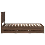 Bed Frame with Drawer Brown Oak 100 x 200 cm Engineer Wood 3411151