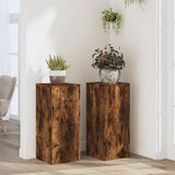 Plant Stands 2 pcs Smoked Oak 30x30x70 cm Engineered wood 852928