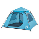 ZNTS Camping Tent Dome 4-Person Blue Quick Release 4004144