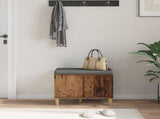 Hall Bench Old Wood 60 x 38 x 46 cm Engineered Wood and Fabric 891526