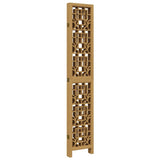 Room Divider 6 Panels Brown Solid Wood Paulownia 358876