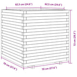 Garden Planter White 70x70x72 cm Solid Wood Pine 3282620