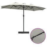 Garden Parasol Sand and Anthracite 385 x 209 x 244 cm Polyester 42003283