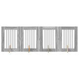 Foldable Dog Gate with Stands 4 pcs Grey Sonoma 241 cm 892100