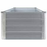Garden Raised Bed Galvanised Steel 320x40x45 cm Grey 47052