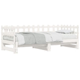 Pull-out Day Bed without Mattress White 2x cm Solid Wood 840389