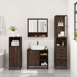 3 Piece Bathroom Furniture Set Brown Oak Engineered Wood 3301179