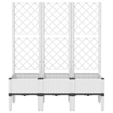 Garden Planter with Trellis White 120x40x142 cm PP 367929