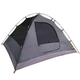 ZNTS Camping Tent Dome 3-Person Grey and Orange Waterproof 94411