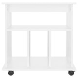 Storage Cabinet White Engineered wood Medium Lockable wheels 808476