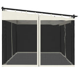 Gazebo with Mesh Walls Cream 4x3 m Steel 4003911