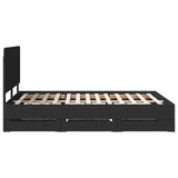 Bed Frame with Drawer Black 150 x 200 cm Engineer Wood 3412582