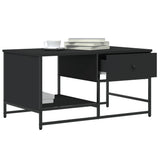 Coffee Table Black 85.5x51x45 cm Engineered Wood 835339
