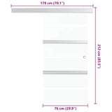 Sliding Door ESG Glass and Aluminium 76x212 cm Silver 288058