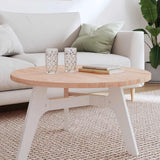 Table Top 80x2.5 cm Round Solid Wood Beech 355918