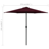 Garden Parasol with Aluminium Pole 270x246 cm Bordeaux Red 47348