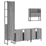 ZNTS 4 Piece Bathroom Furniture Set Grey Sonoma Engineered Wood 3214688