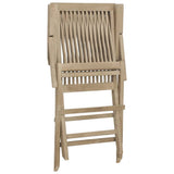 Folding Garden Chair Set of 2 Grey Solid teak wood Adjustable 362764