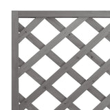 Planter with Trellis Grey 90x35x180 cm Solid Wood Fir 365480