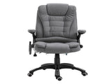 Massage Recliner Chair Heated Office Chair with Six Massage Points Linen-Feel Fabric 360&deg Swivel T3398P328195