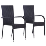 ZNTS 3 Piece Garden Dining Set Black 3068698